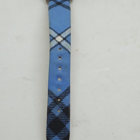 Vera Bradley Women's 25mm Square Silver Tone Blue Plaid Strap Watch NEW BATTERY - Picture 6 of 11